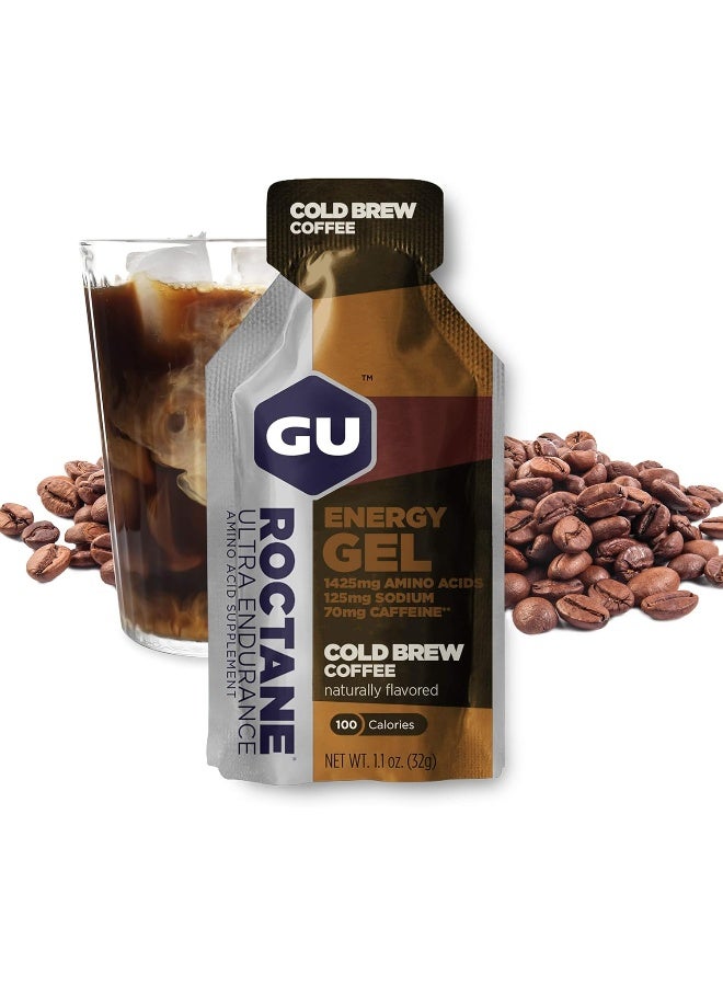 Gu Energy Roctane Ultra Endurance Energy Gel, Quick On-The-Go Sports Nutrition For Running And Cycling, Cold Brew 2X Caffeine (24 Packets) - Image 1